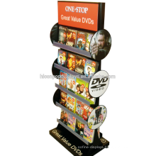 Freestanding Display Merchandise Wholesale Metal Retail Shop Double Sided Dvd Cd Display Rack